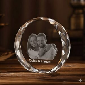 Faceted Round Crystal Plaque